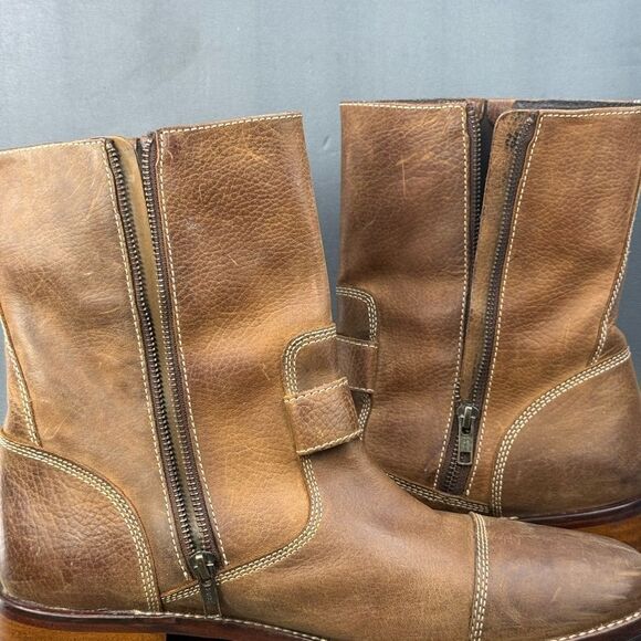 Cole Haan Biker Boots Leather Cap Toe Zip Nike Air Rugged mens size 11 - Picture 6 of 11